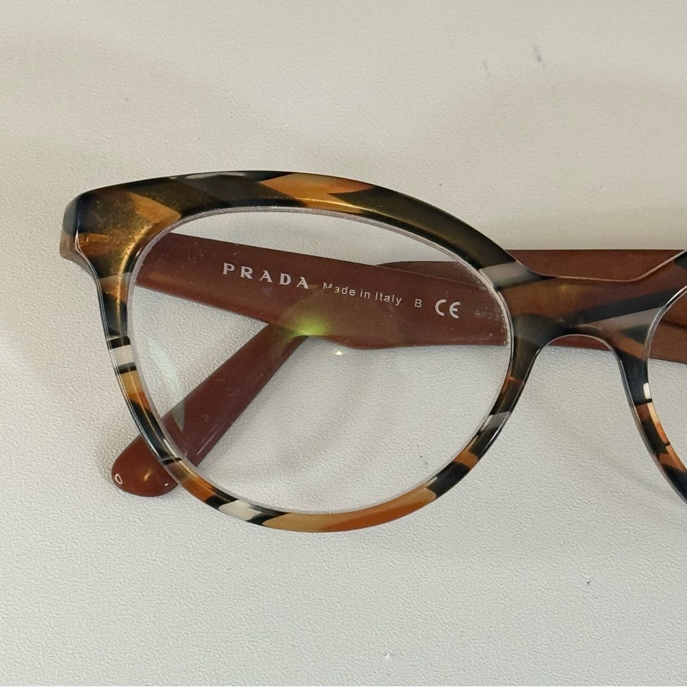 Prada VPR 11R Women's Designer Cat-Eye Eyeglasses Havana Tortoise 52-17-140 Lux - Picture 4 of 12
